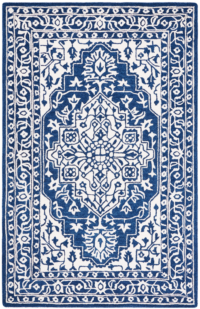 Safavieh Micro-Loop Mlp648N Navy/Ivory Rugs.