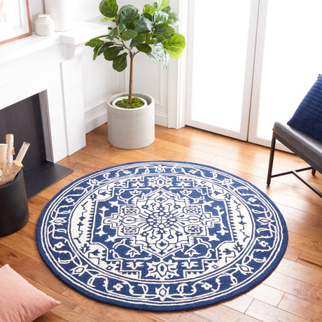 Safavieh Micro-Loop Mlp648N Navy/Ivory Rugs.