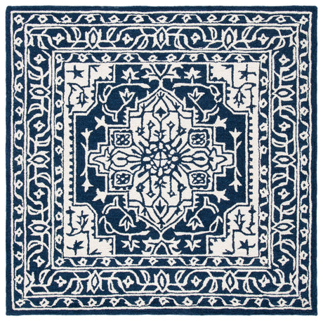 Safavieh Micro-Loop Mlp648N Navy/Ivory Rugs.