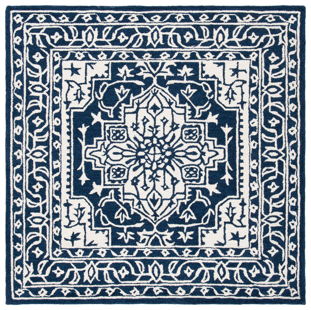 Safavieh Micro-Loop Mlp648N Navy/Ivory Rugs.