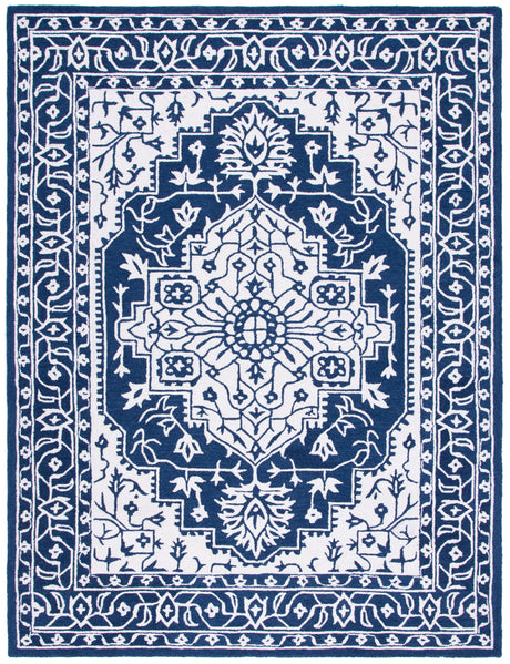 Safavieh Micro-Loop Mlp648N Navy/Ivory Rugs.