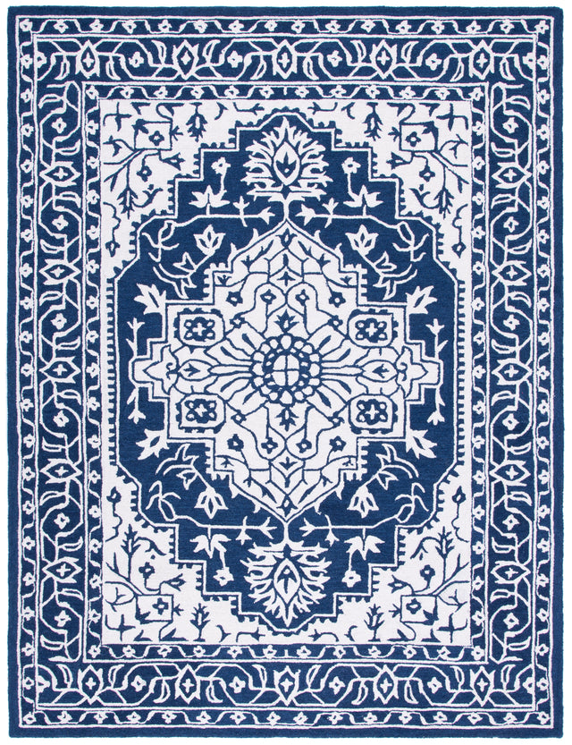 Safavieh Micro-Loop Mlp648N Navy/Ivory Rugs.