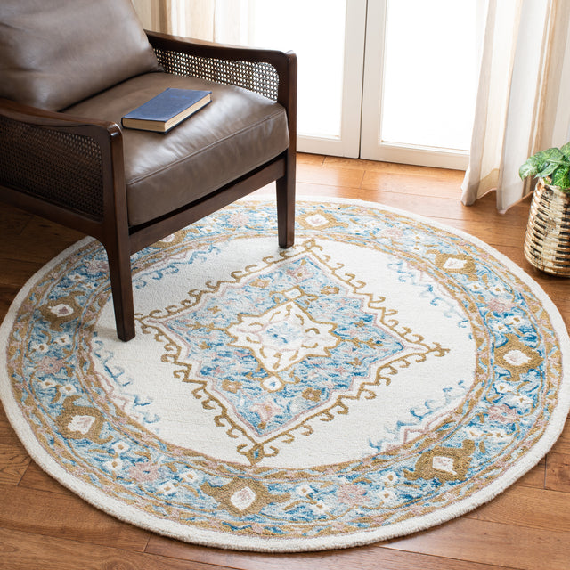 Safavieh Micro-Loop Mlp953A Ivory/Blue Rugs.