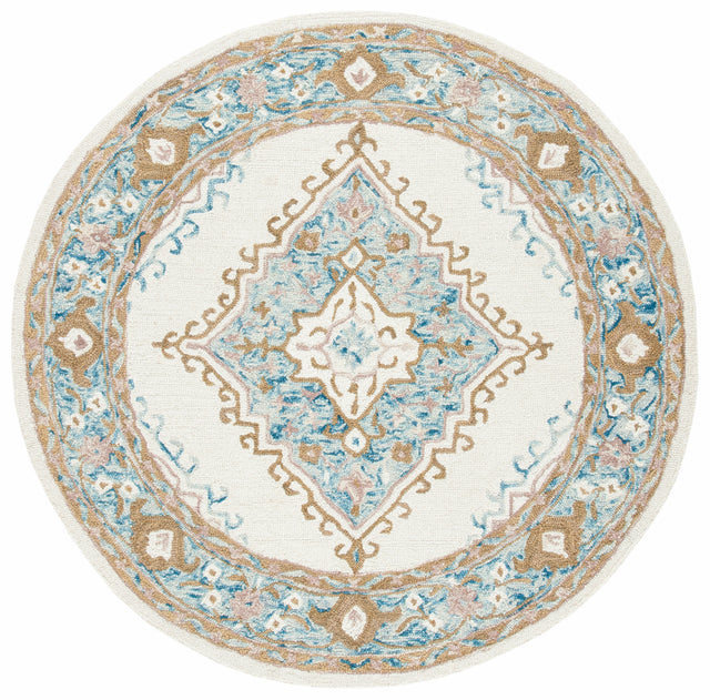 Safavieh Micro-Loop Mlp953A Ivory/Blue Rugs.