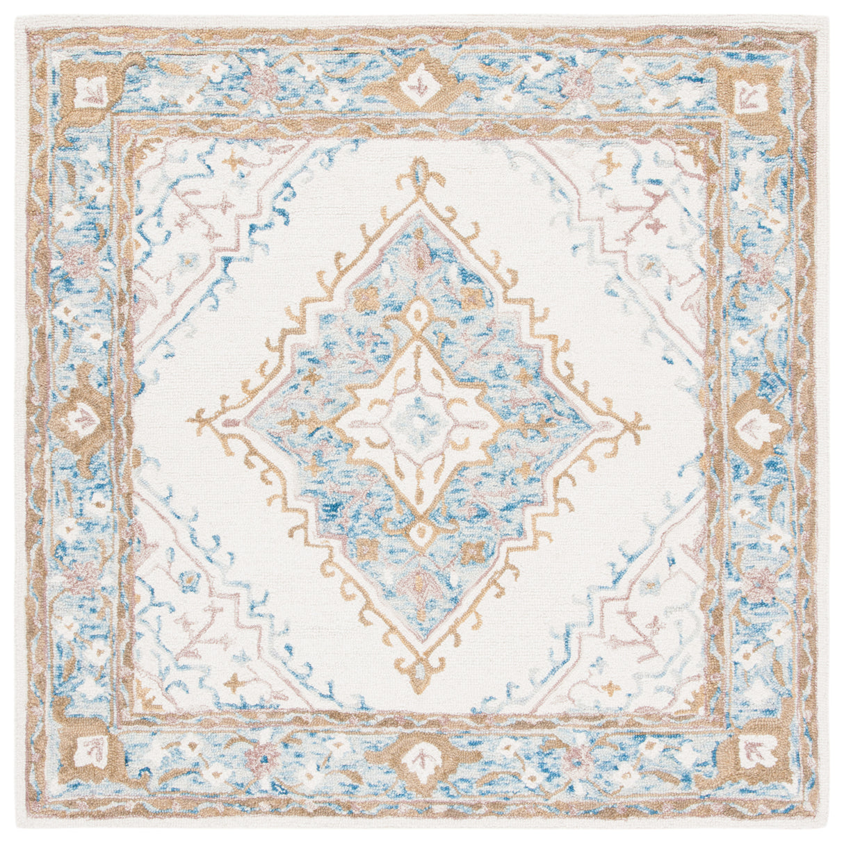 Safavieh Micro-Loop Mlp953A Ivory/Blue Rugs.