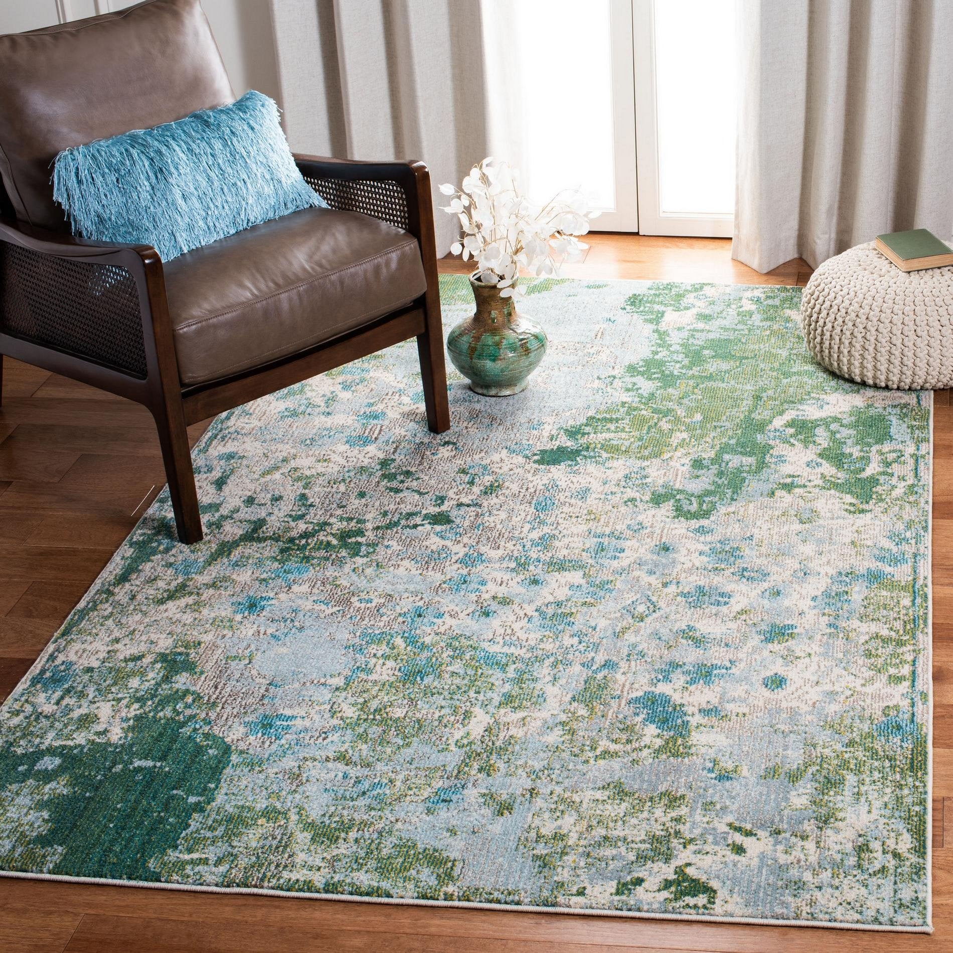 Safavieh Monaco Mnc219X Green/Turquoise Area Rug