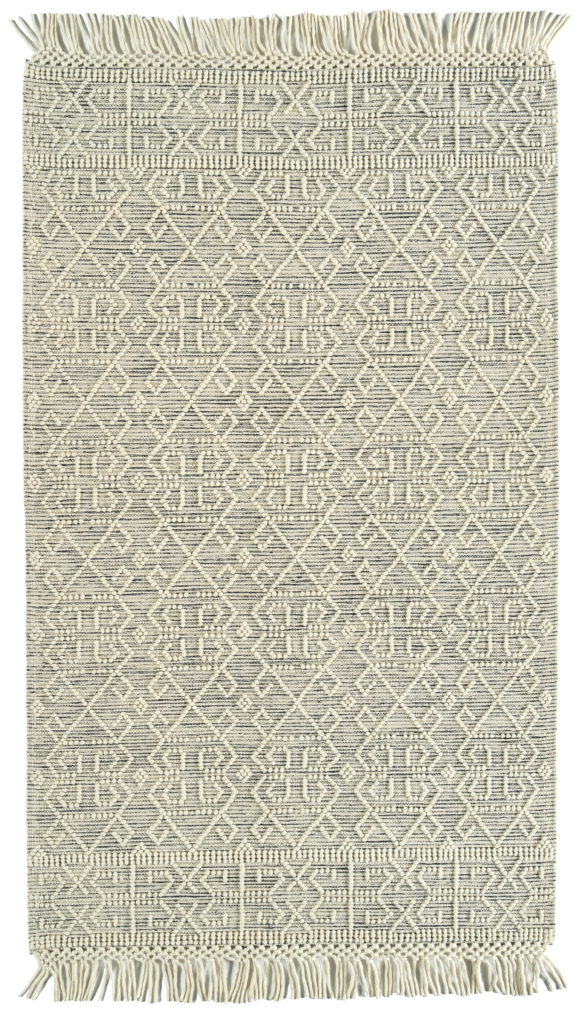 Kaleen Mara Mil03-01 Ivory, Black Area Rug