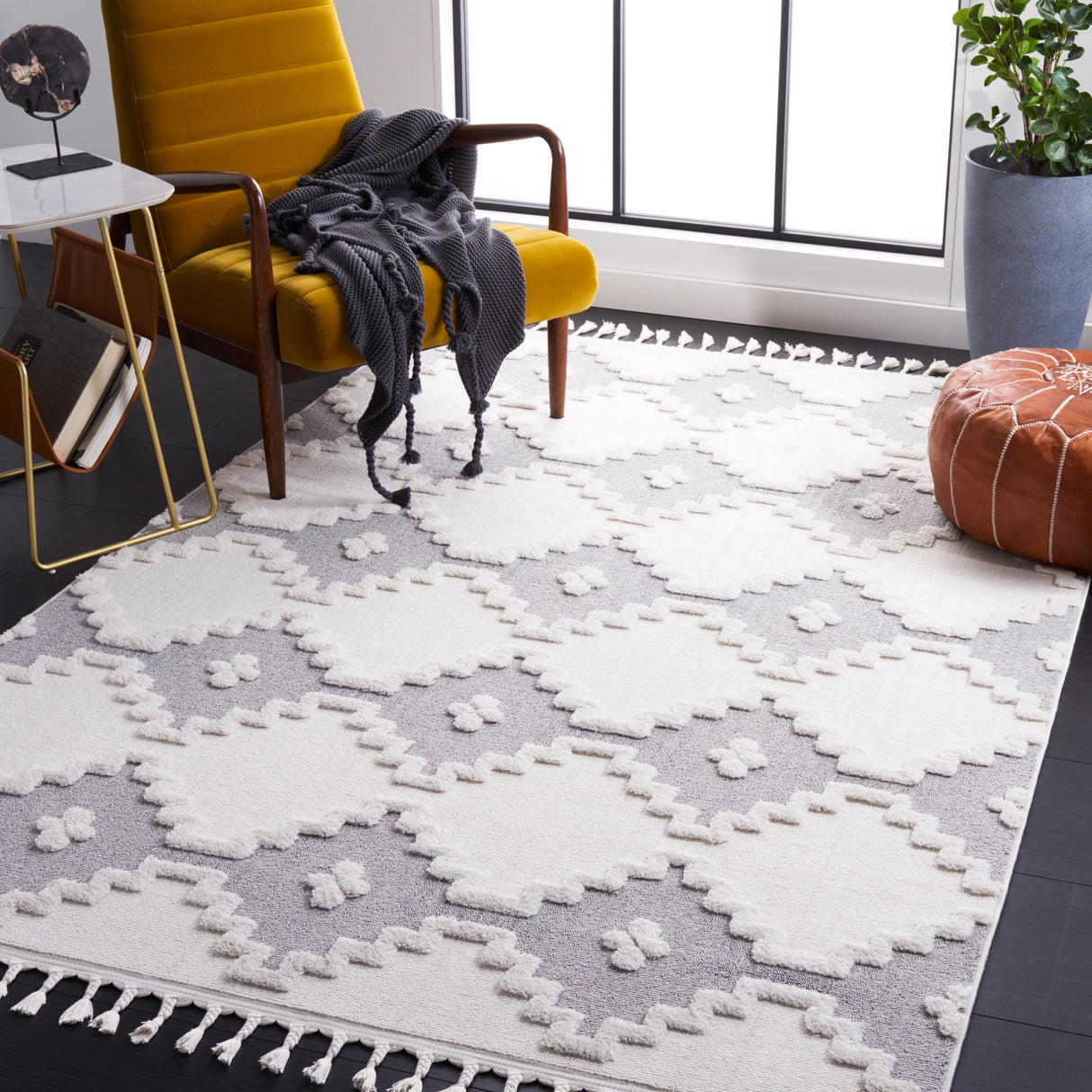 Safavieh Marrakesh Mrk532B Ivory/Grey Rug.