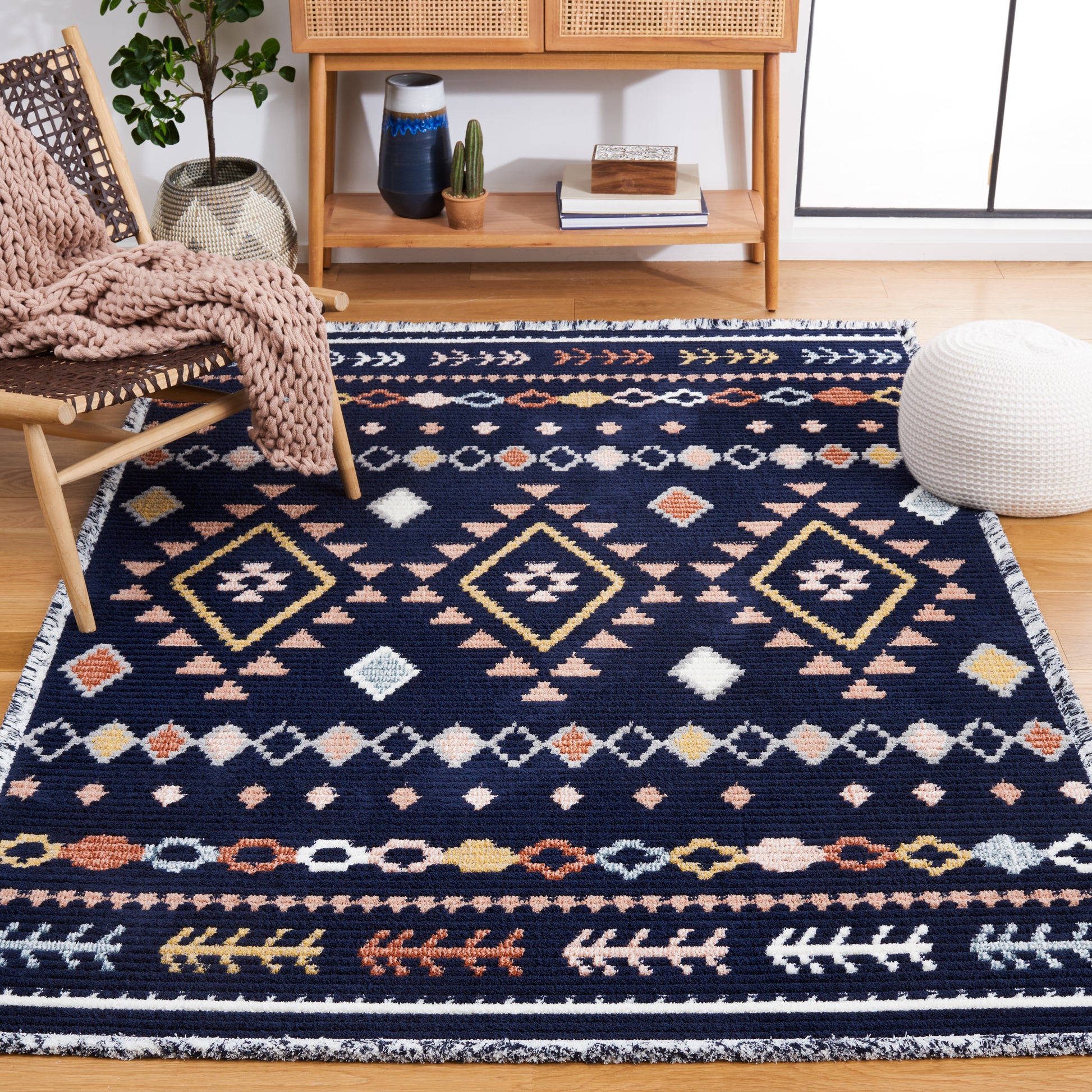 Safavieh Marrakesh Mrk606N Navy/Multi Area Rug