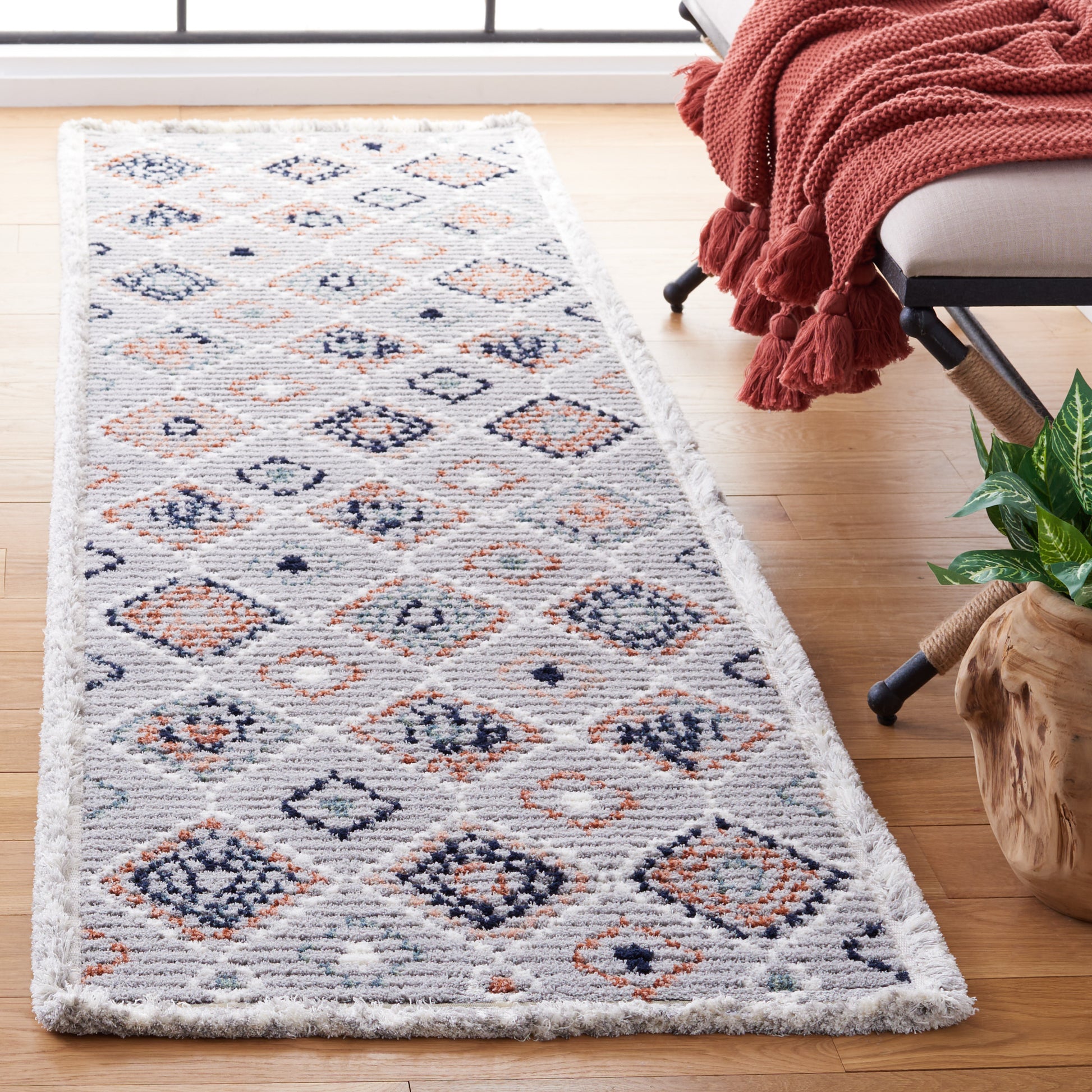 Safavieh Marrakesh Mrk608G Grey/Blue Rust Area Rug