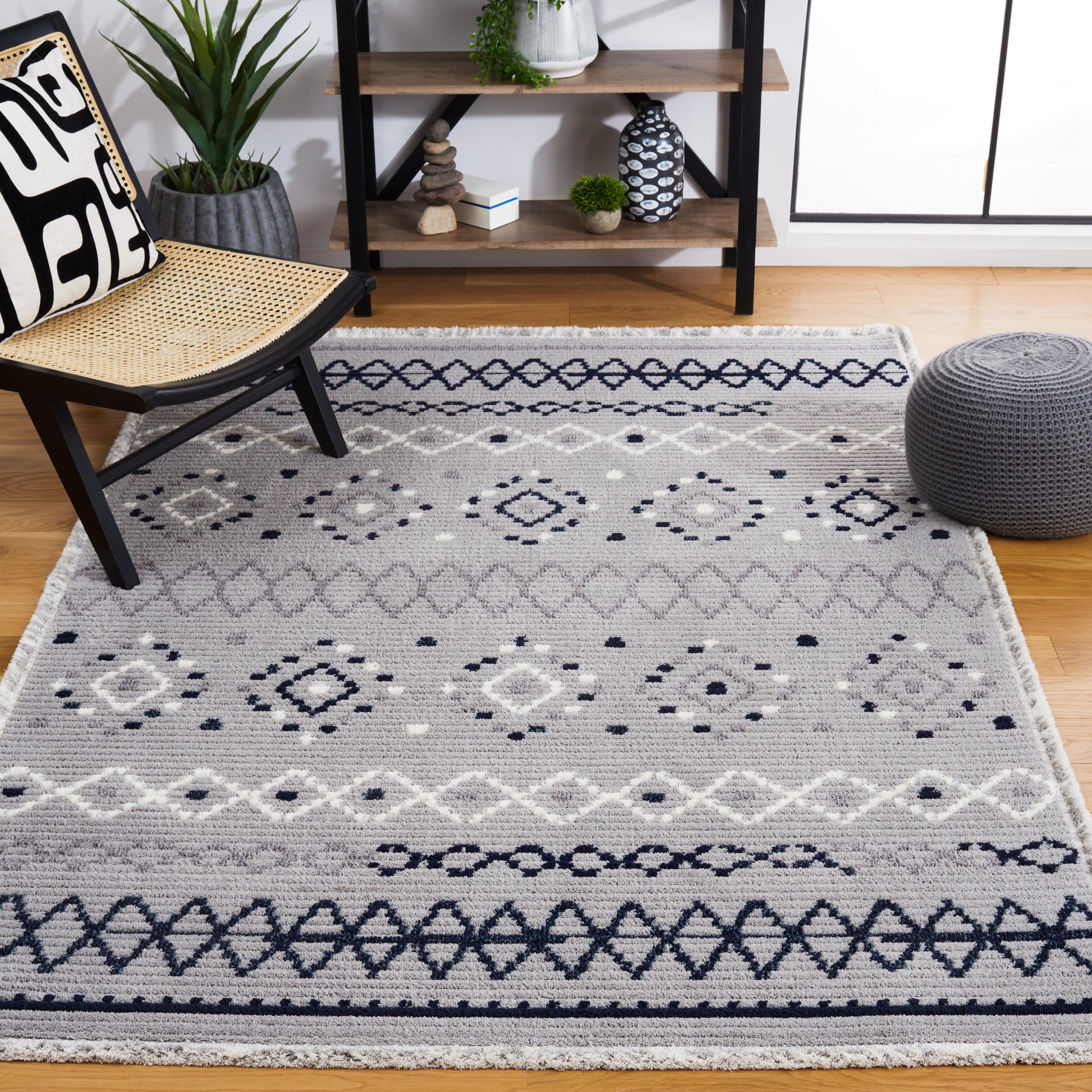 Safavieh Marrakesh Mrk612F Grey/Navy Area Rug