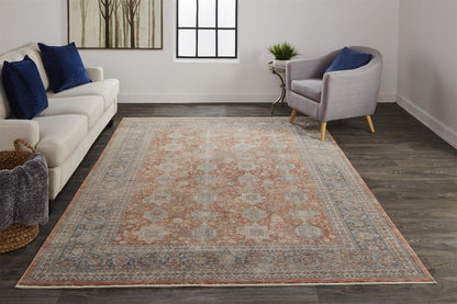 Feizy Marquette 3761F Rust/Blue Area Rug