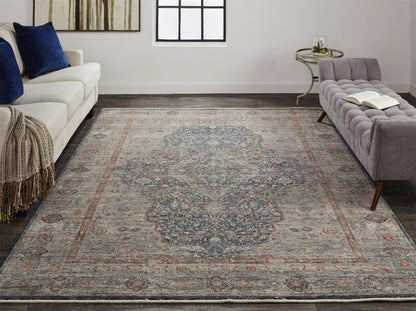 Feizy Marquette 3778F Gray/Rust Area Rug