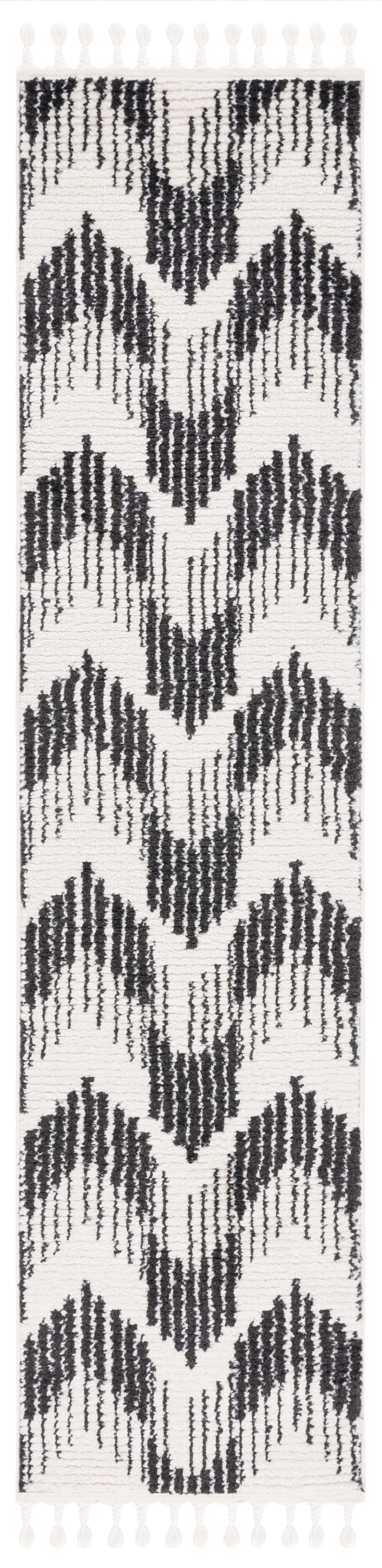 Safavieh Moroccan Tassel Mrt101A Ivory/Black Area Rug