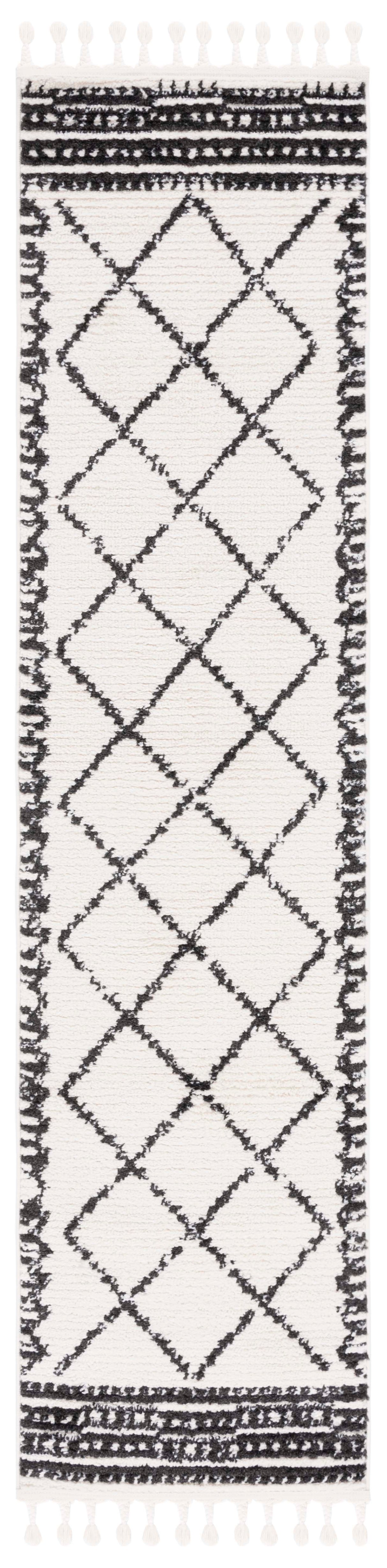 Safavieh Moroccan Tassel Mrt103A Ivory/Black Rug.