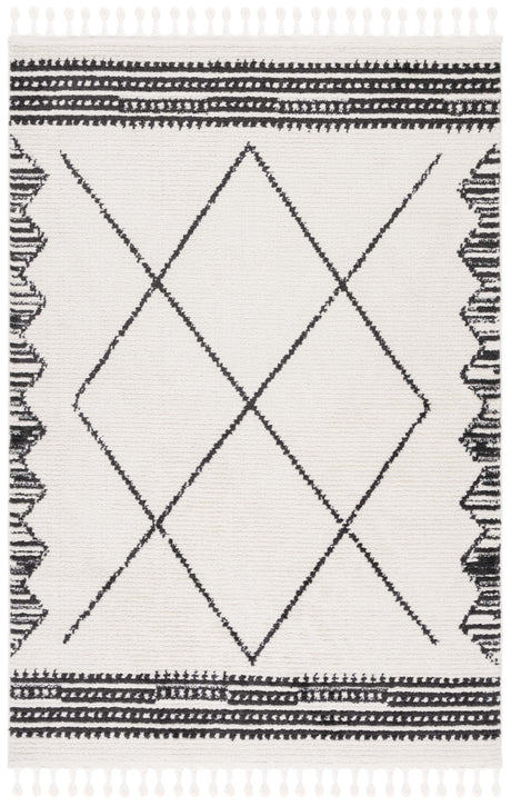 Safavieh Moroccan Tassel Mrt103A Ivory/Black Rug.