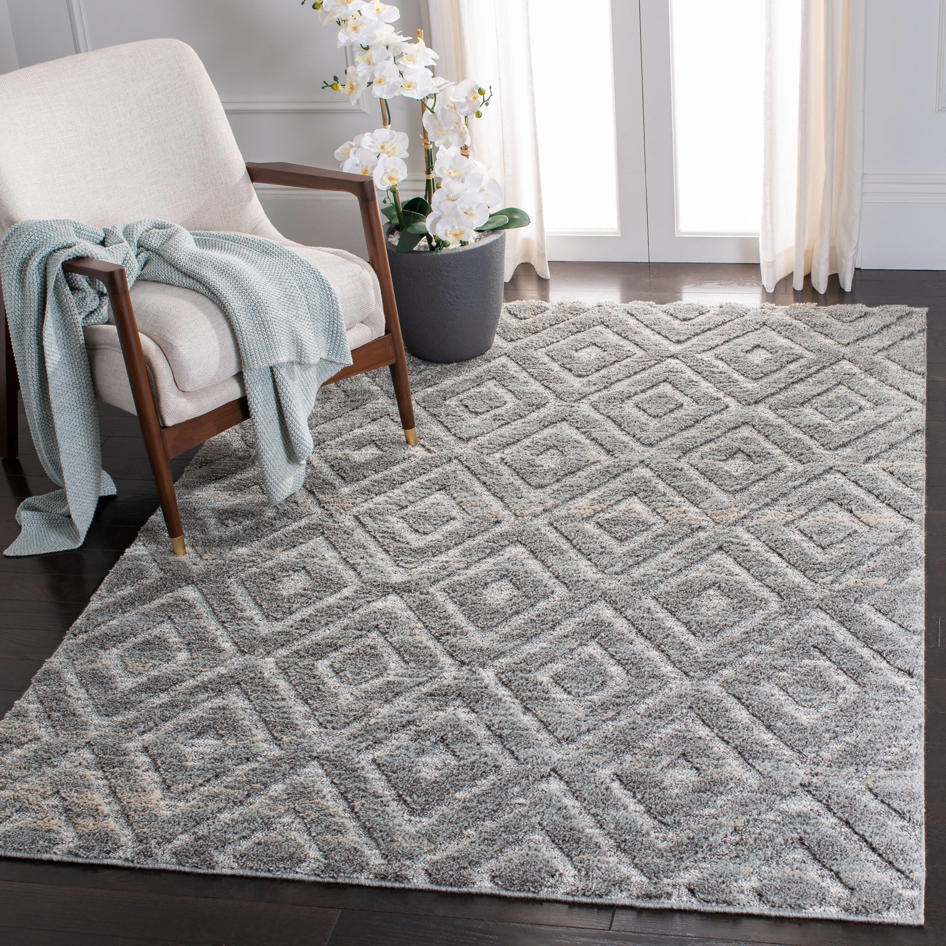 Safavieh Martha Stewart Msr0782H Dark Grey/Light Grey Area Rug