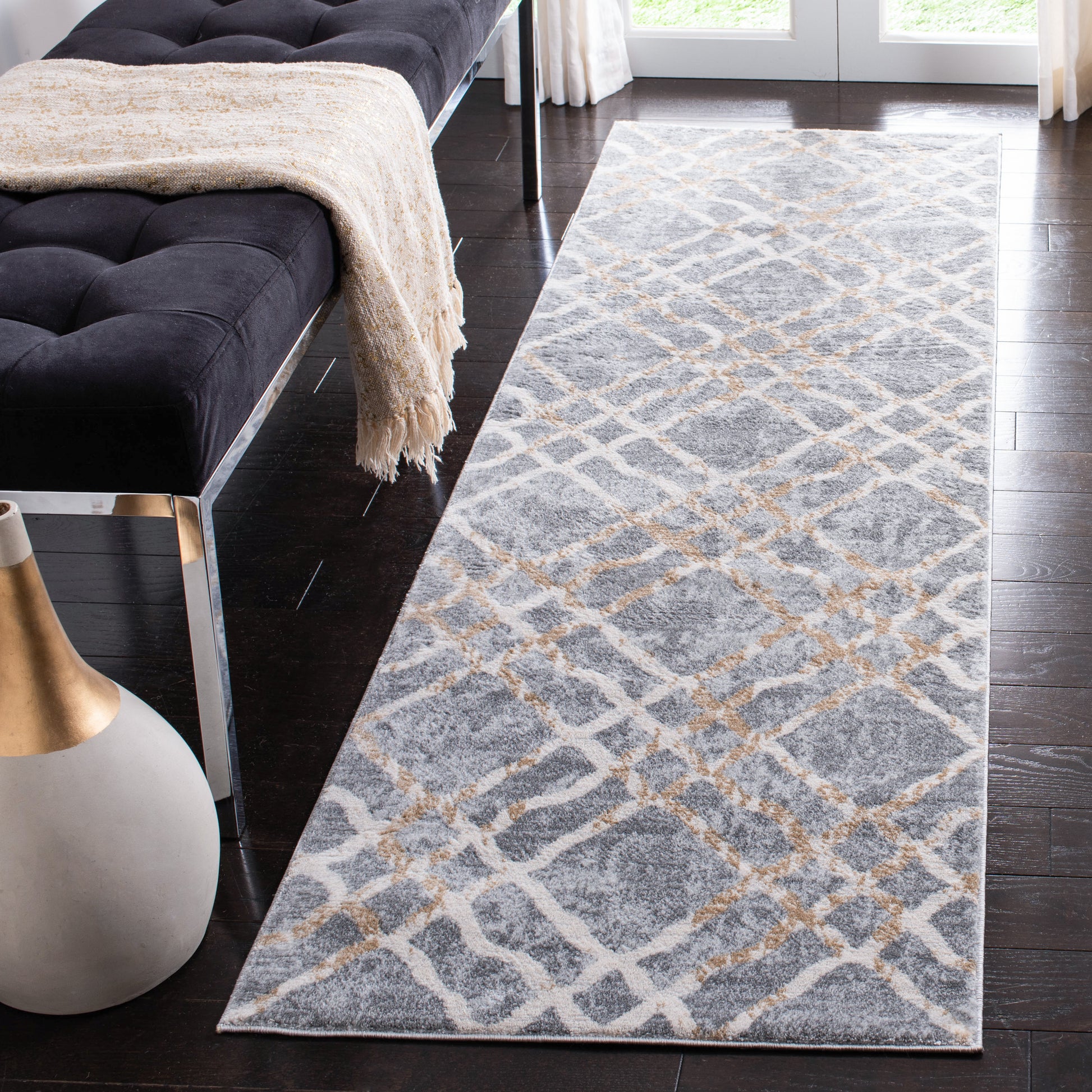 Safavieh Martha Stewart Msr0957G Silver/Ivory Area Rug