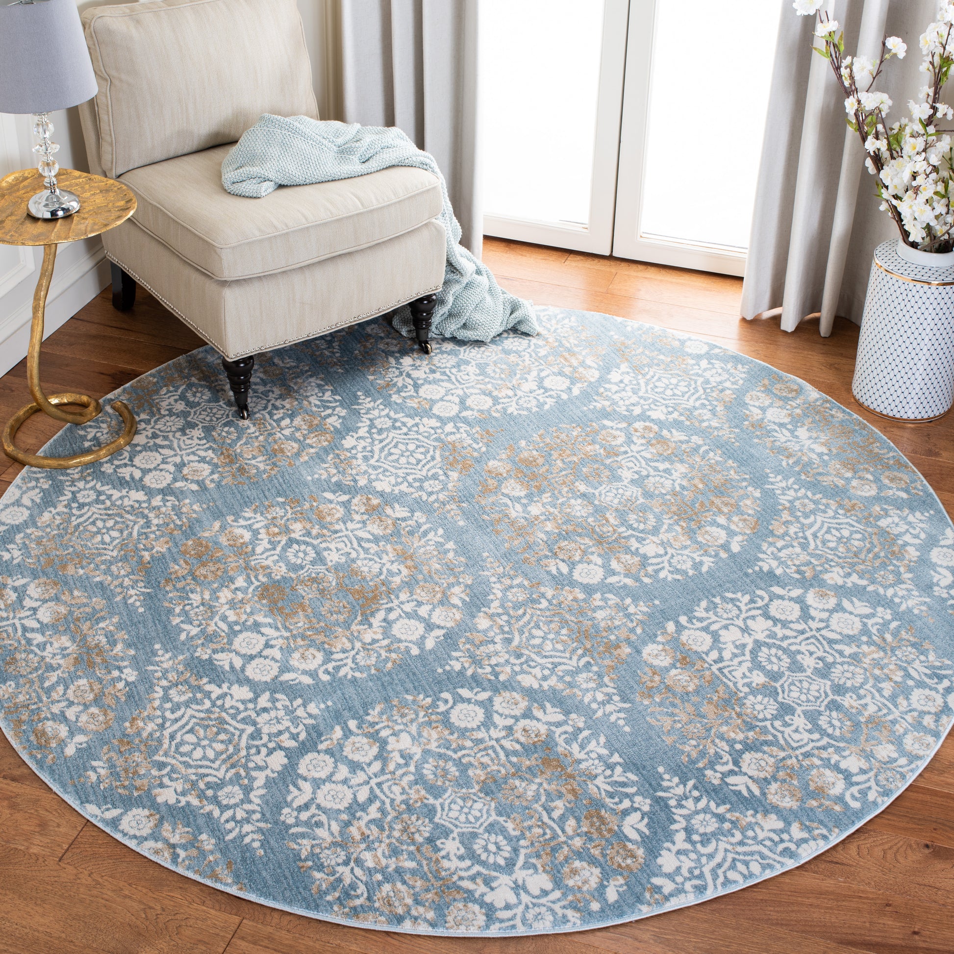 Safavieh Martha Stewart Msr0958L Denim Blue/Ivory Area Rug