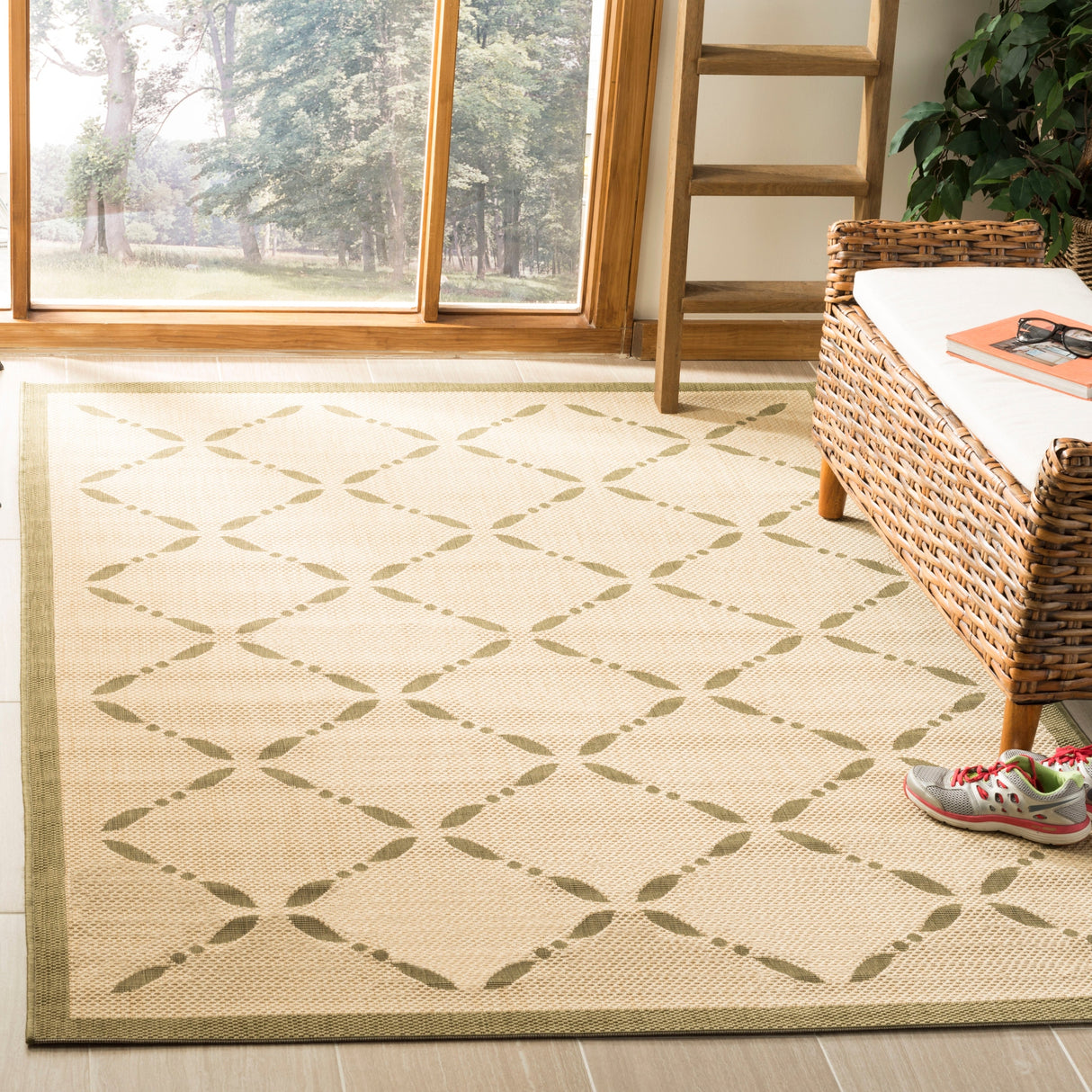 Safavieh Martha Stewart Msr4252 Cream/Green Rugs.