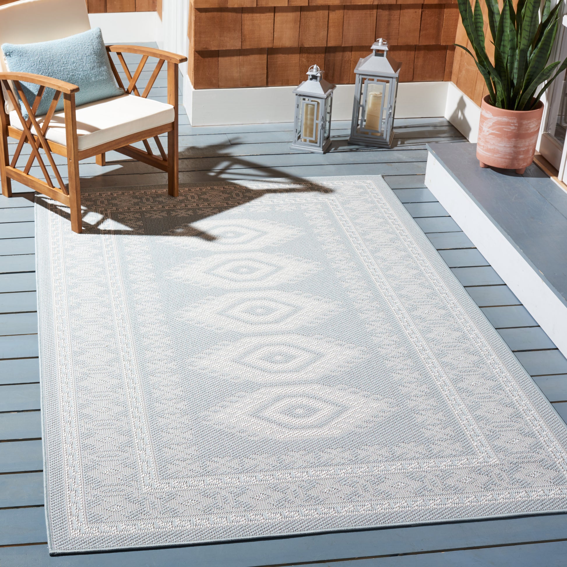 Safavieh Martha Stewart Msro327J Aqua/Blue Ivory Area Rug