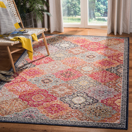 Safavieh Montage Mtg281Q Red/Aqua Area Rug