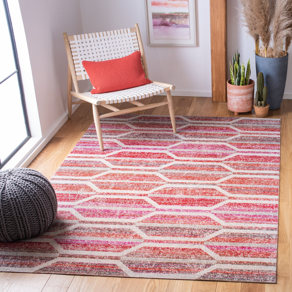 Safavieh Montage Mtg481Q Red/Ivory Rugs.