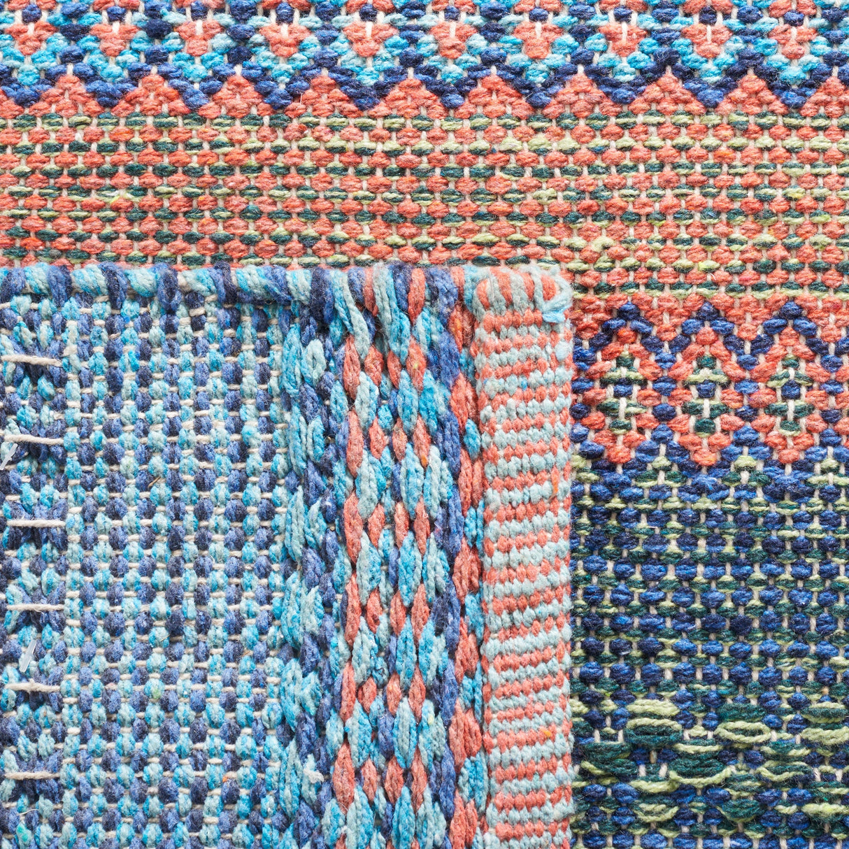 Safavieh Montauk Mtk851N Blue/Orange Rug.