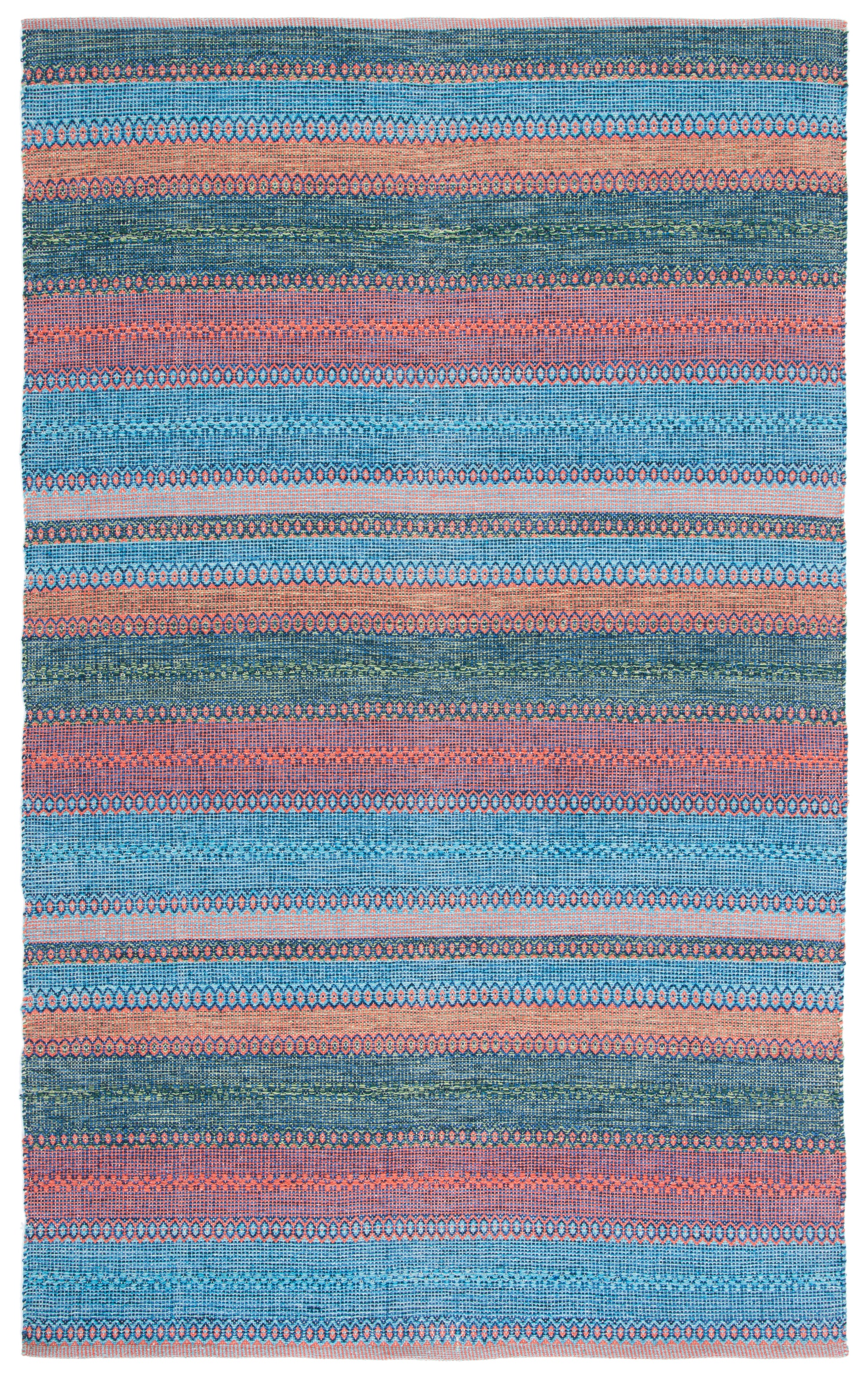 Safavieh Montauk Mtk851N Blue/Orange Area Rug