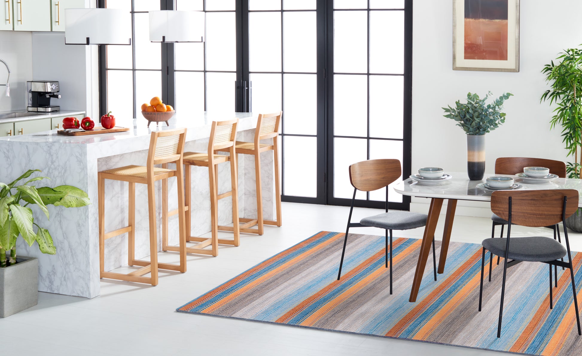 Safavieh Montauk Mtk851P Grey/Orange Area Rug