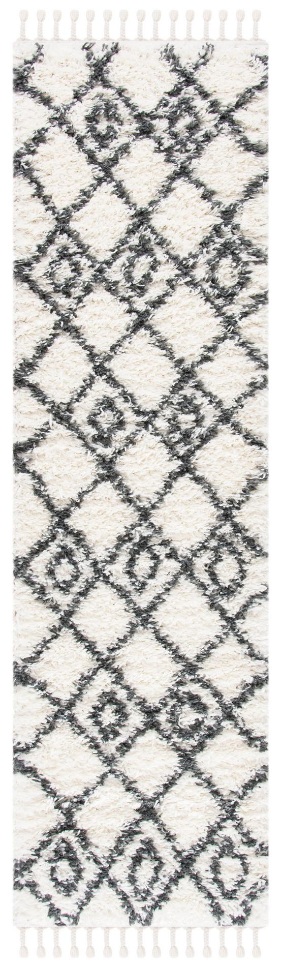 Safavieh Moroccan Tassel Shag Mts335A Ivory/Dark Grey Area Rug