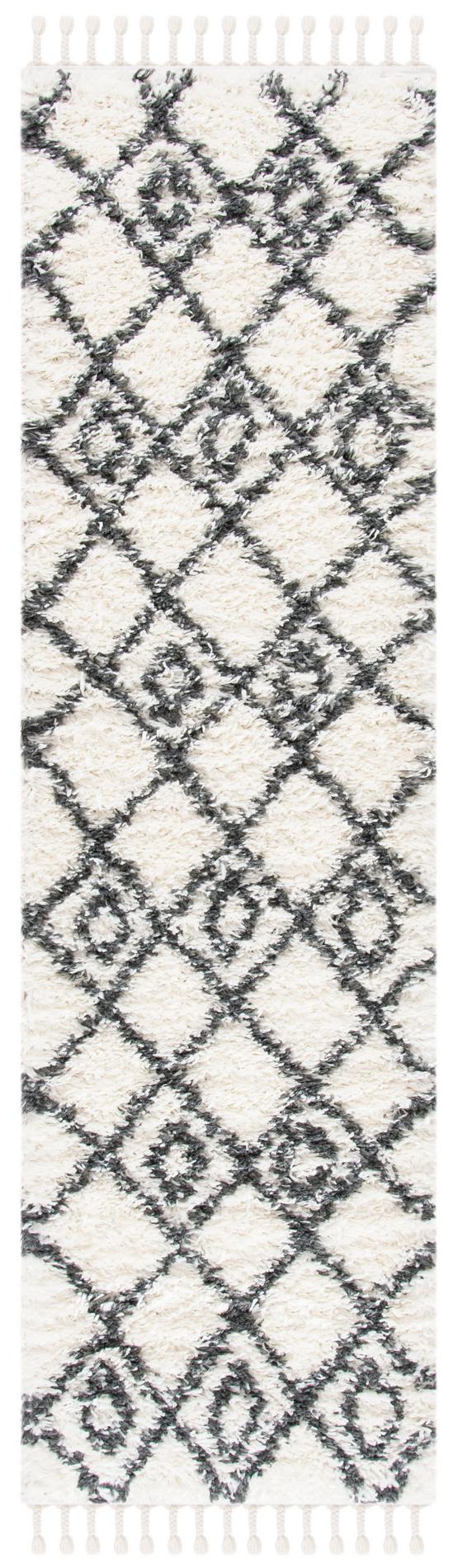 Safavieh Moroccan Tassel Shag Mts335A Ivory/Dark Grey Rug.