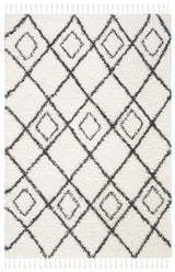 Safavieh Moroccan Tassel Shag Mts335A Ivory/Dark Grey Rug.