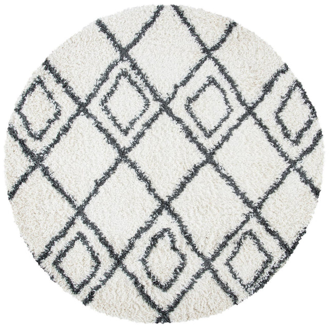 Safavieh Moroccan Tassel Shag Mts335A Ivory/Dark Grey Rug.