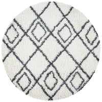 Safavieh Moroccan Tassel Shag Mts335A Ivory/Dark Grey Area Rug