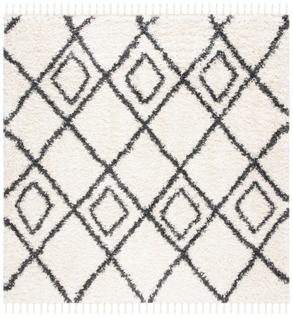 Safavieh Moroccan Tassel Shag Mts335A Ivory/Dark Grey Area Rug