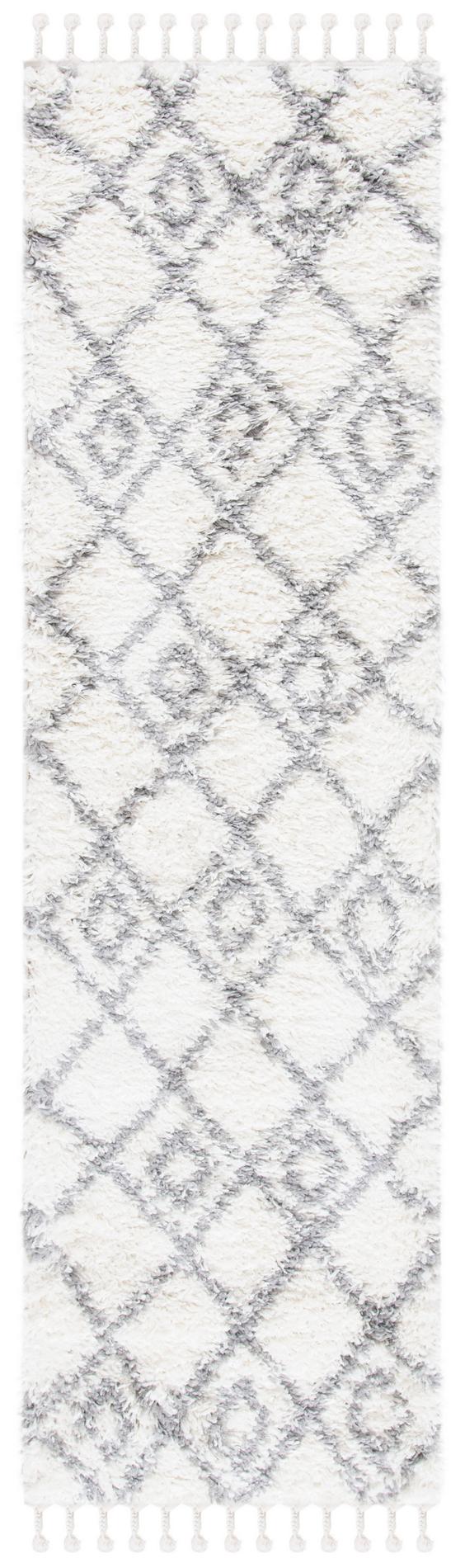 Safavieh Moroccan Tassel Shag Mts335B Ivory/Light Grey Area Rug