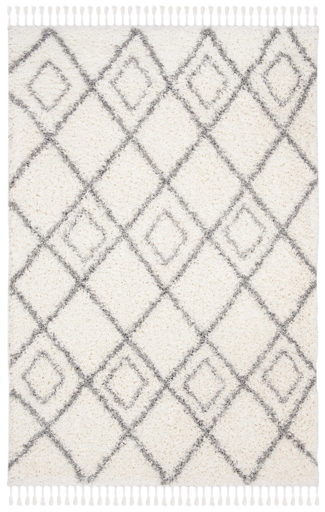 Safavieh Moroccan Tassel Shag Mts335B Ivory/Light Grey Area Rug