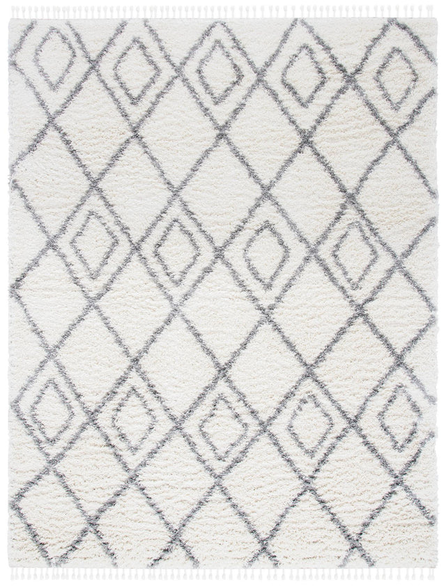 Safavieh Moroccan Tassel Shag Mts335B Ivory/Light Grey Area Rug