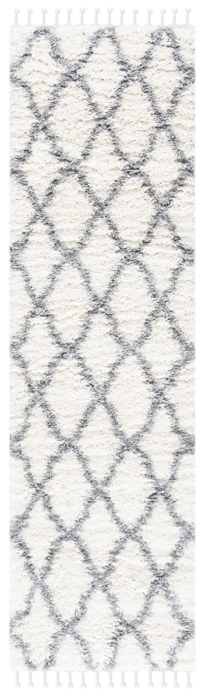 Safavieh Moroccan Tassel Shag Mts358B Ivory/Light Grey Area Rug