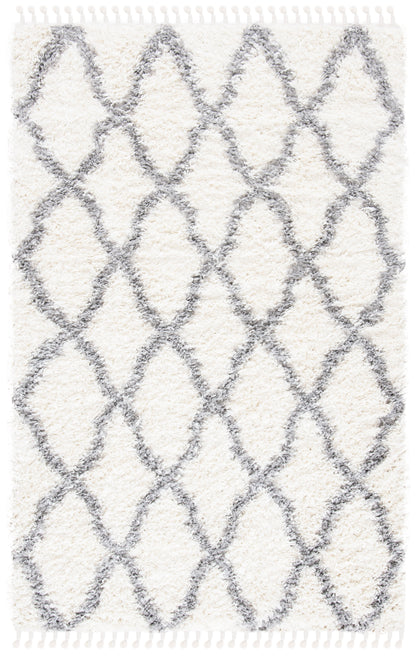 Safavieh Moroccan Tassel Shag Mts358B Ivory/Light Grey Area Rug