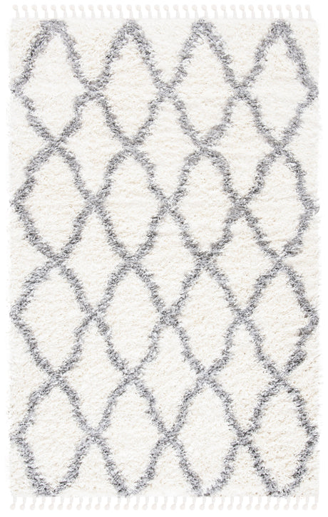Safavieh Moroccan Tassel Shag Mts358B Ivory/Light Grey Rug.