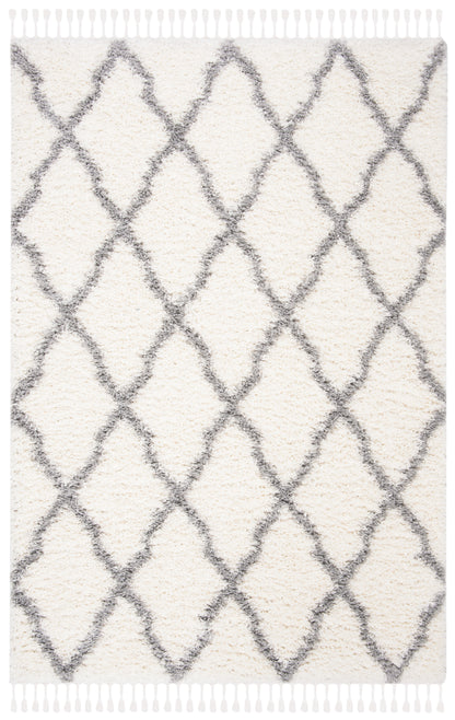 Safavieh Moroccan Tassel Shag Mts358B Ivory/Light Grey Area Rug