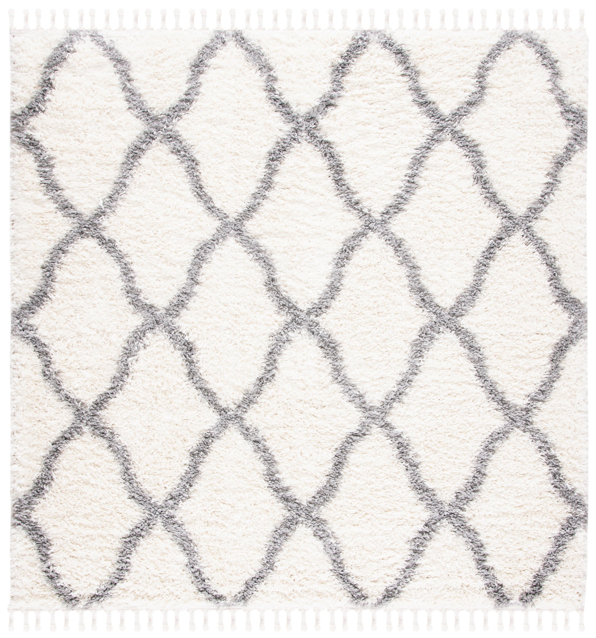 Safavieh Moroccan Tassel Shag Mts358B Ivory/Light Grey Area Rug