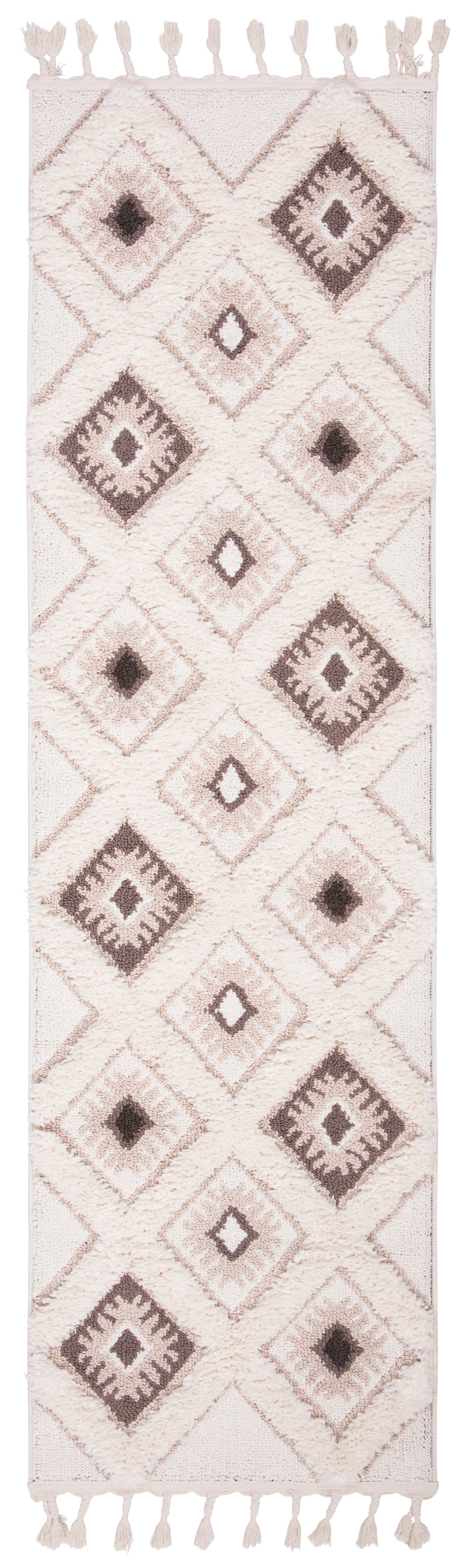 Safavieh Moroccan Tassel Shag Mts601A Ivory/Brown Rug.
