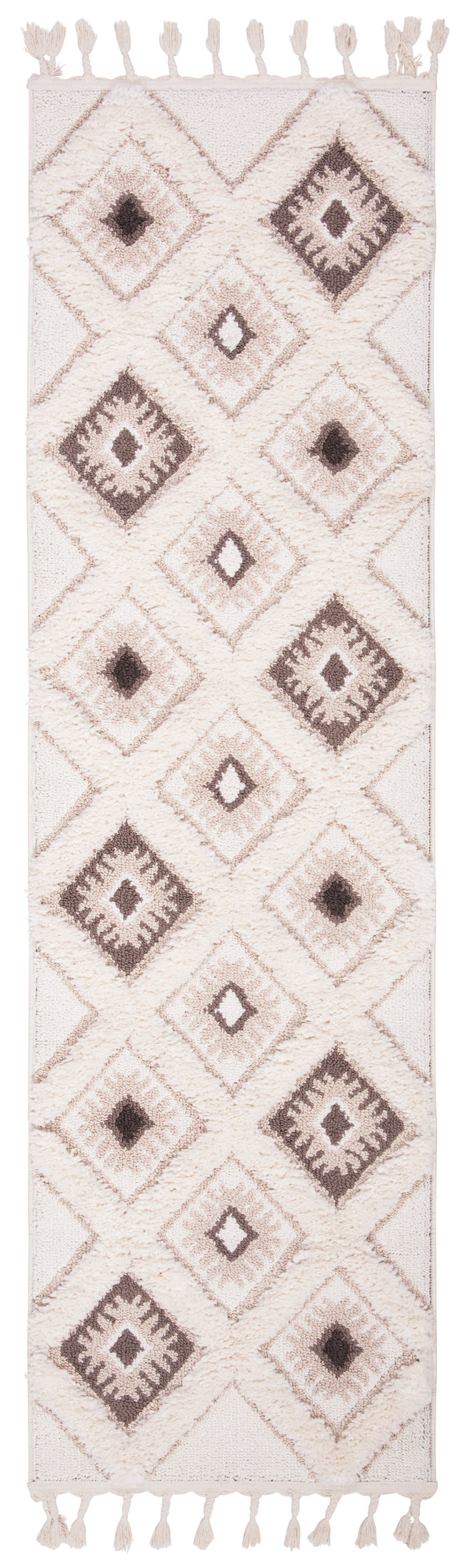 Safavieh Moroccan Tassel Shag Mts601A Ivory/Brown Rug.