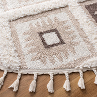 Safavieh Moroccan Tassel Shag Mts601A Ivory/Brown Area Rug