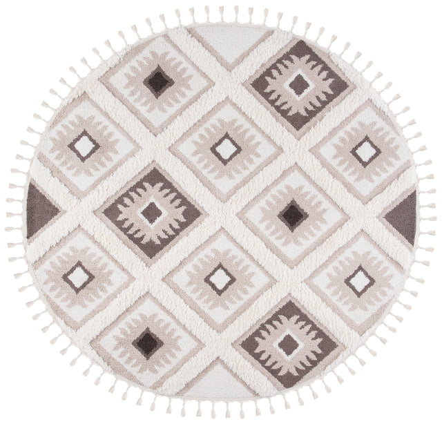 Safavieh Moroccan Tassel Shag Mts601A Ivory/Brown Rug.