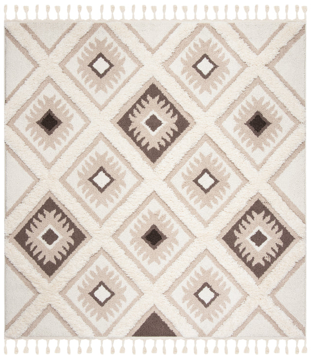 Safavieh Moroccan Tassel Shag Mts601A Ivory/Brown Rug.