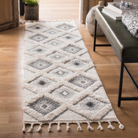 Safavieh Moroccan Tassel Shag Mts601F Ivory/Grey Area Rug